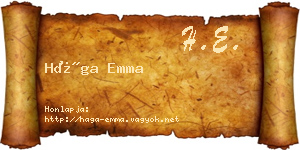 Hága Emma névjegykártya